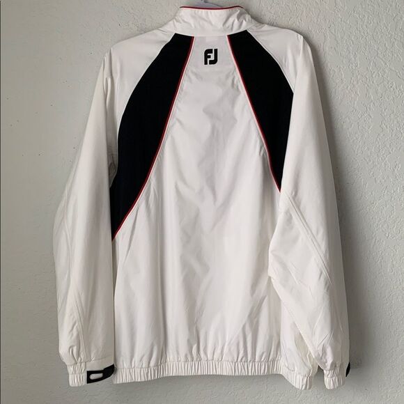 FootJoy DryJoy Tour Collection White 1/2 Zip Golf Windbreaker Jacket Size L - Picture 3 of 11